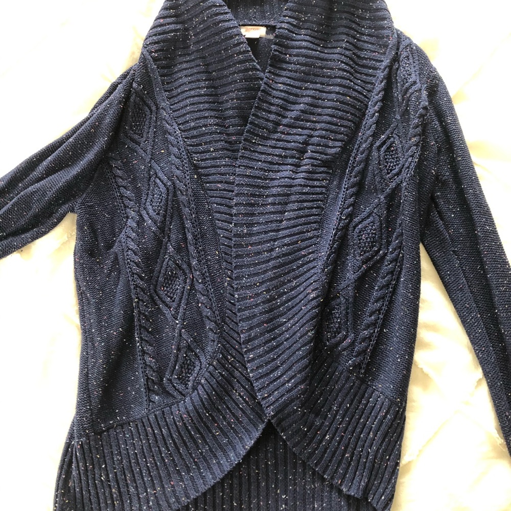 Blue with multicolor specks cardigan